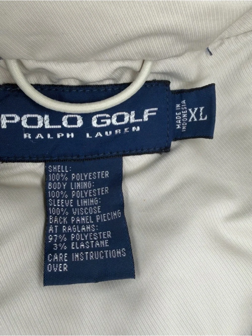 Vtg Polo Golf Ralph Lauren Full Zip Khaki Beige Navy Jacket Mens XL